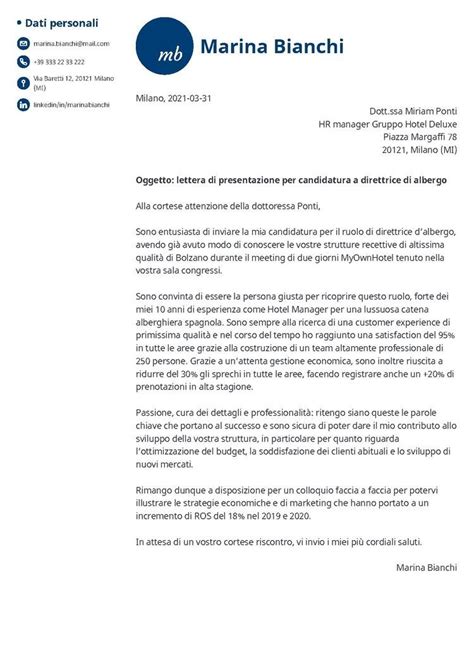 lettera motivazionale da stampare